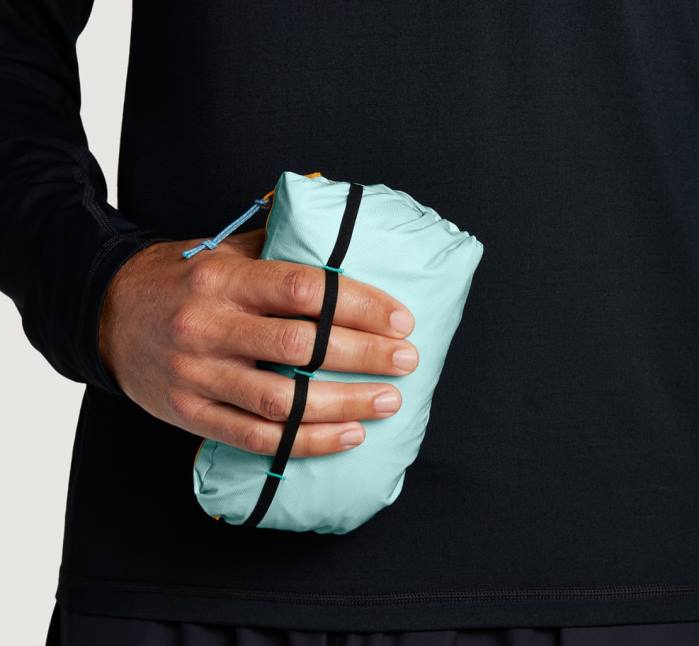 hombres 0LP0D667 chaqueta impermeable ultraligera Hoka diva azul