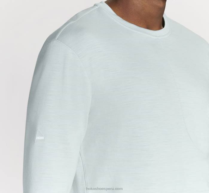 hombres 0LP0D640 mezcla de merino manga larga Hoka flujo de hielo