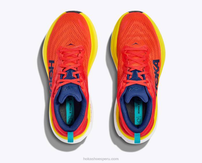 hombres 0LP0D415 bondi 8 Hoka alerta roja/llama