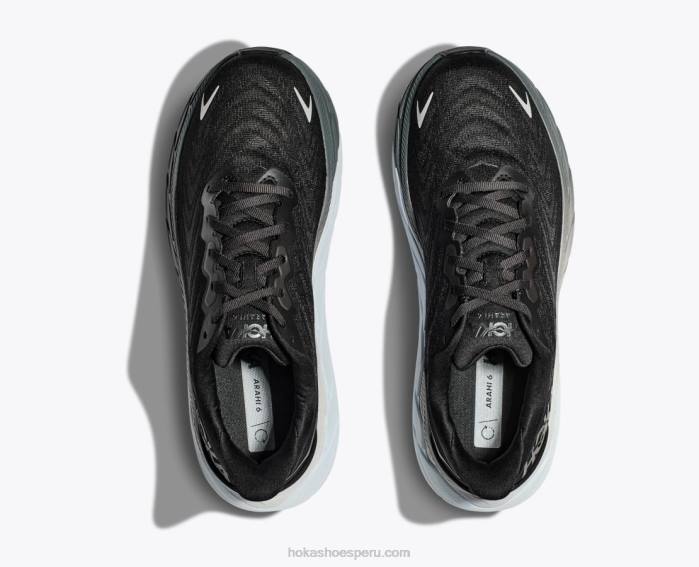 hombres 0LP0D432 arahi 6 Hoka blanco negro