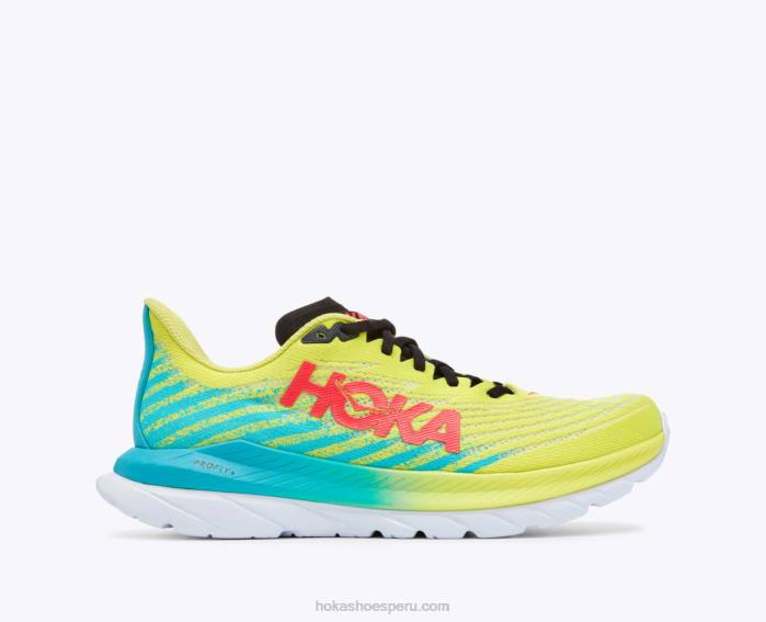 hombres 0LP0D438 Mach 5 Hoka onagra/azul marino