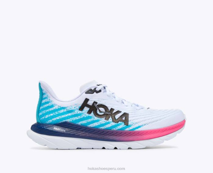 hombres 0LP0D443 Mach 5 Hoka blanco/azul marino