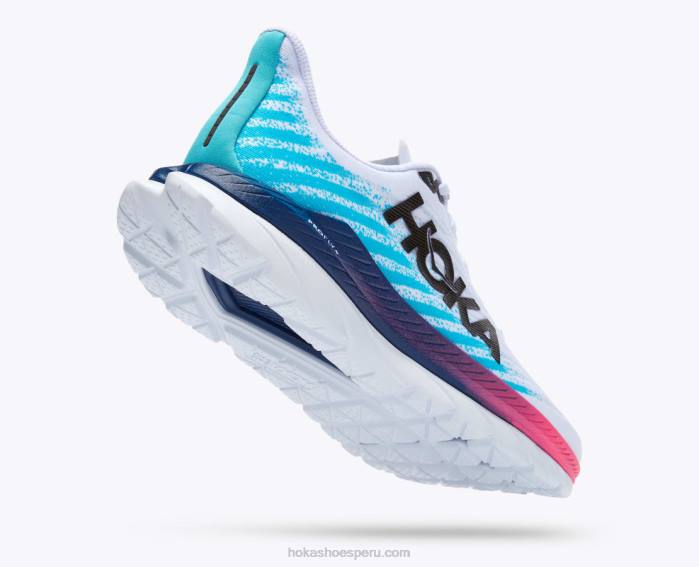 hombres 0LP0D443 Mach 5 Hoka blanco/azul marino