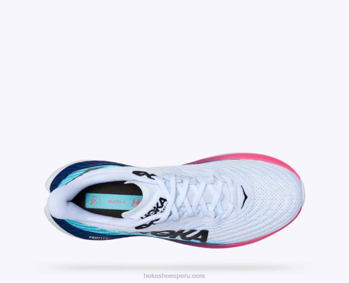 hombres 0LP0D443 Mach 5 Hoka blanco/azul marino