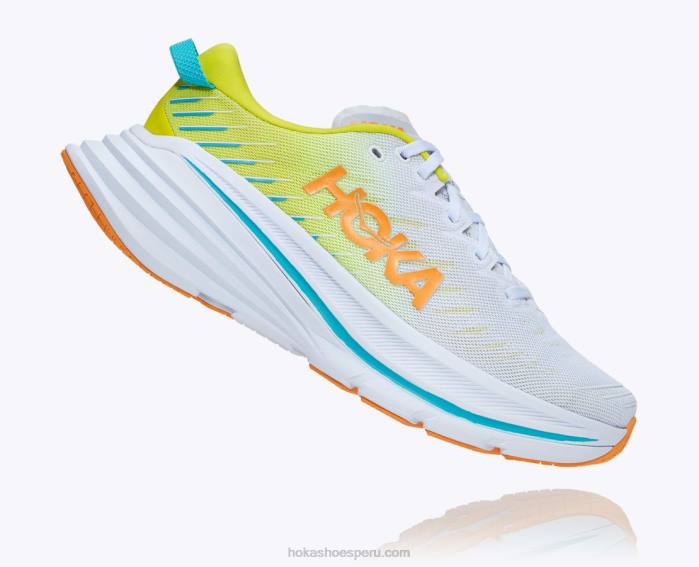hombres 0LP0D466 bondi x Hoka blanco/onagra