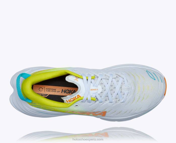 hombres 0LP0D466 bondi x Hoka blanco/onagra