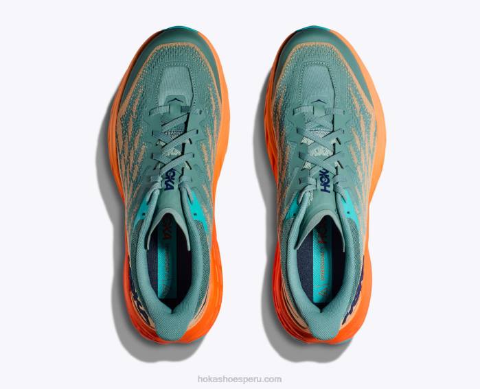 hombres 0LP0D489 cabra rápida 5 Hoka enrejado/naranja simulada