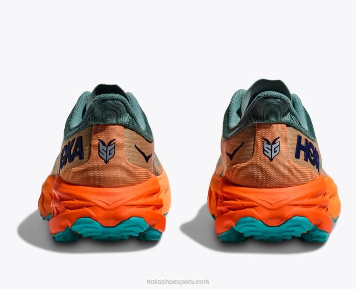 hombres 0LP0D489 cabra rápida 5 Hoka enrejado/naranja simulada
