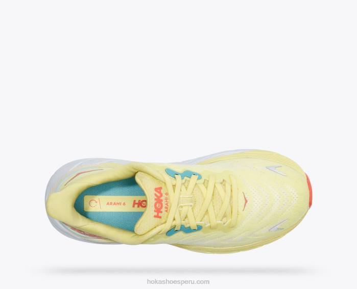 mujer 0LP0D25 arahi 6 Hoka pera amarilla/maíz dulce