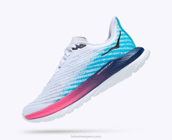 mujer 0LP0D32 Mach 5 Hoka blanco/azul marino