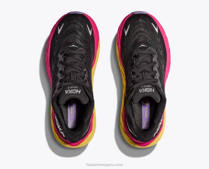 mujer 0LP0D686 arahi 6 Hoka blanco negro