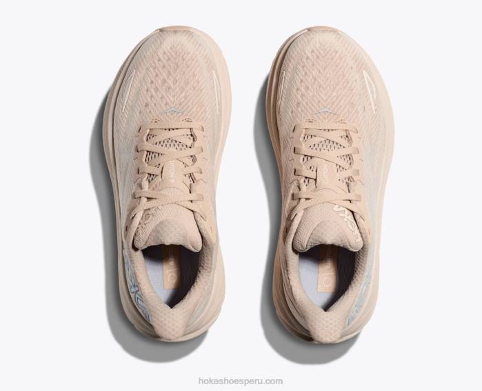 mujer 0LP0D6 clifton 9 Hoka arena movediza / ponche de huevo