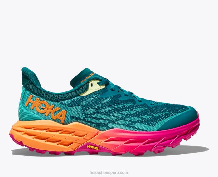 mujer 0LP0D242 cabra rápida 5 Hoka coral azul/camelia