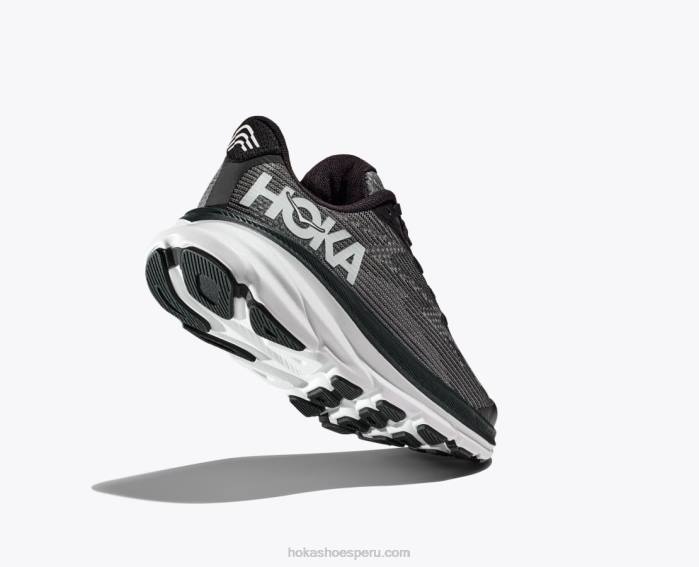 niños 0LP0D673 clifton 9 Hoka blanco negro