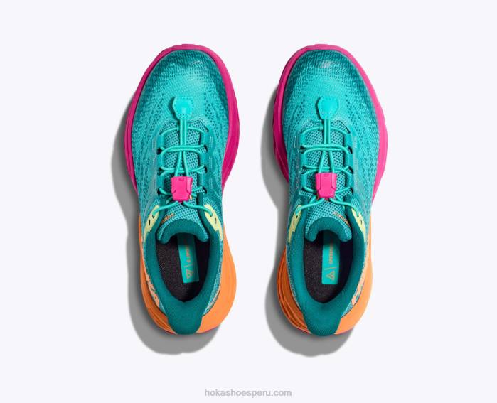 niños 0LP0D678 cabra rápida 5 Hoka Castlerock/naranja vibrante